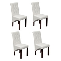 Dining Chairs 4 pcs White Faux Leather vidaXL