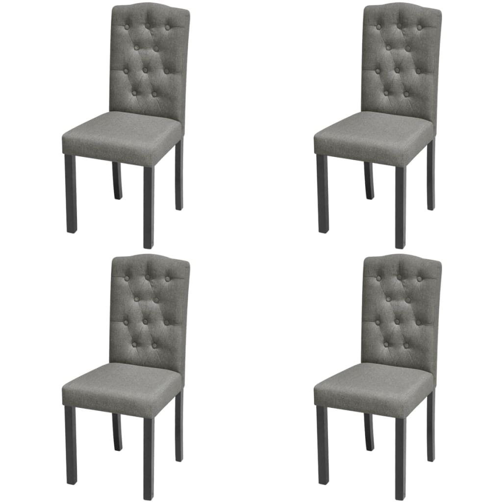 Dining Chairs 4 pcs Grey Fabric vidaXL
