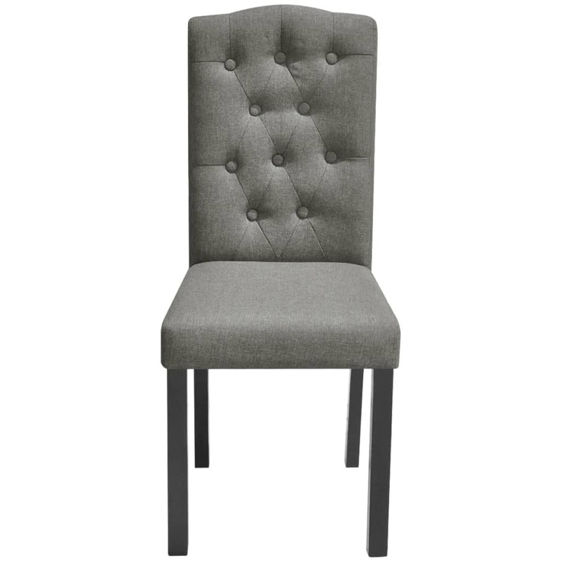 Dining Chairs 4 pcs Grey Fabric MyDeal