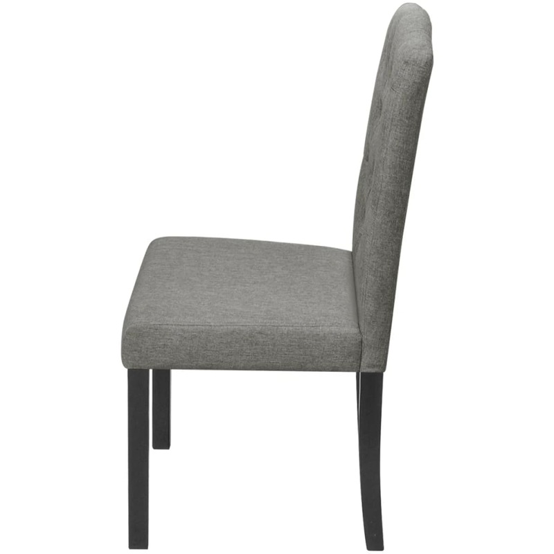 vidaXL 4x Dining Chair Light Grey High Back Fabric Kitchen Room