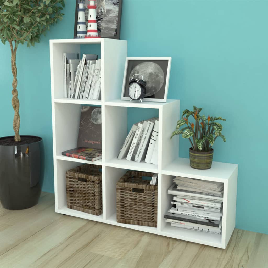 Staircase Bookcase/Display Shelf 107 cm White vidaXL