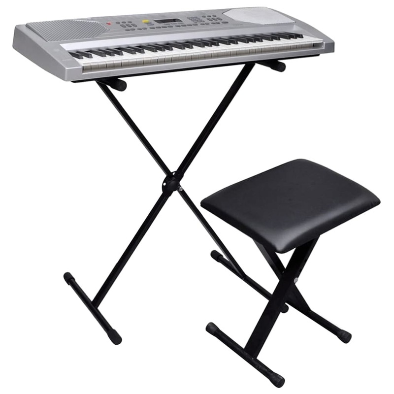 61Key Electric Keyboard + Adjustable Keyboard Stand and Stool Set MyDeal