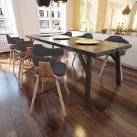 Dining Chairs 6 pcs Dark Grey Bent Wood and Fabric vidaXL