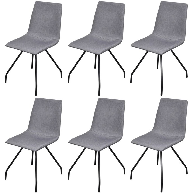 Buy Dining Chairs 6 pcs Light Grey Fabric MyDeal