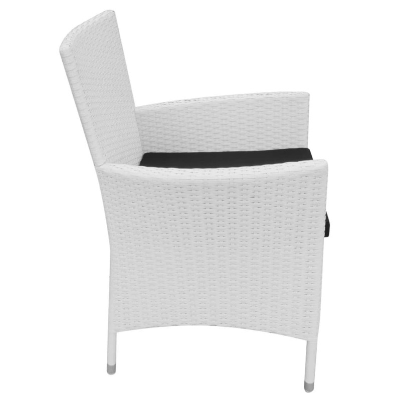 Buy 7 Piece Outdoor Dining Set Poly Rattan Cream White MyDeal