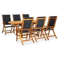 7 Piece Outdoor Dining Set Solid Acacia Wood vidaXL