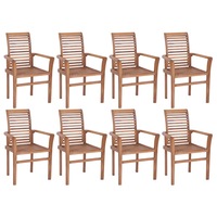 Stacking Dining Chairs 8 pcs Solid Teak Wood vidaXL