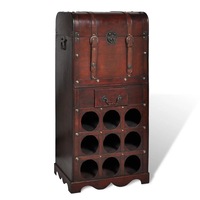 Wooden Wine Rack for 9 Bottles with Storage vidaXL