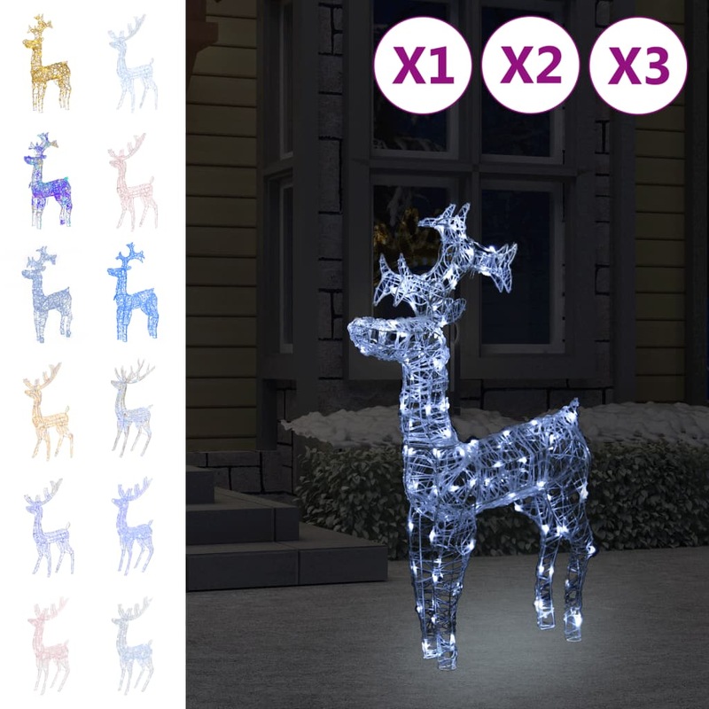Buy Acrylic Christmas Reindeer LED Xmas Decoration Multi Colours/Sizes
