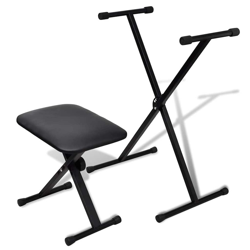 Buy Adjustable Keyboard Stand and Stool Set vidaXL MyDeal