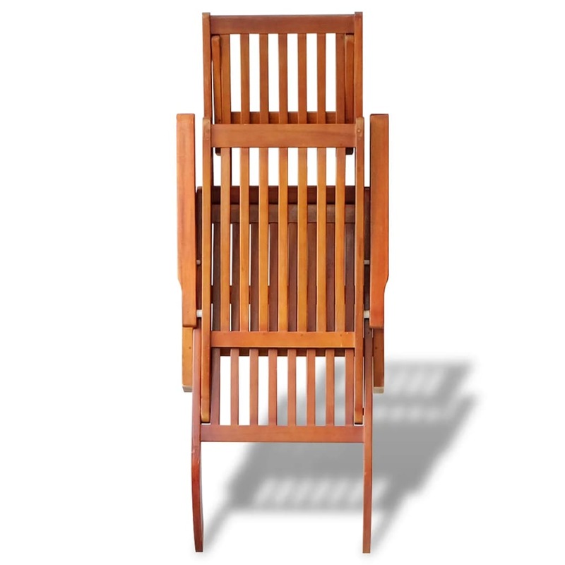 Buy Outdoor Deck Chair with Footrest Solid Acacia Wood MyDeal