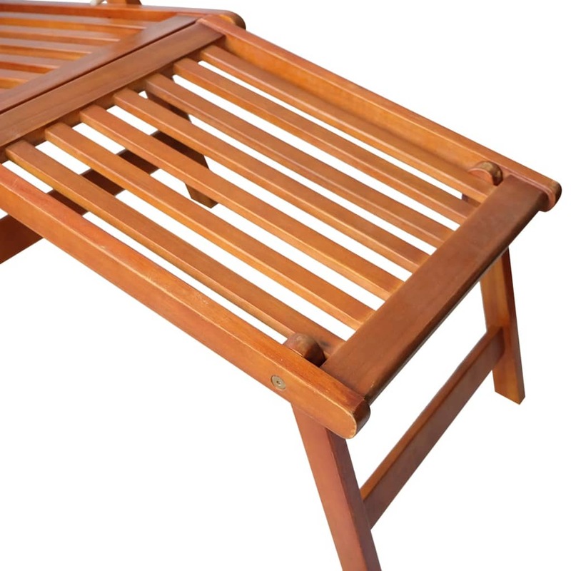 Buy vidaXL Outdoor Deck Chair with Footrest Solid Acacia Wood MyDeal
