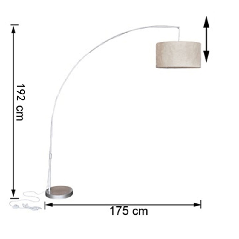 Adjustable Arc Lamp Cream 192 cm MyDeal