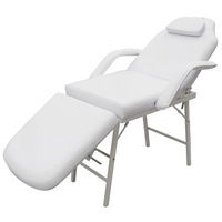 Portable Facial Treatment Chair Faux Leather 185x78x76 cm White vidaXL