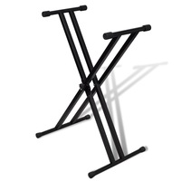 Adjustable Double Braced Keyboard Stand X-Frame vidaXL