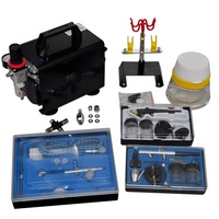 Airbrush compressor set with 3 pistols 255 x 135 x 220 mm vidaXL