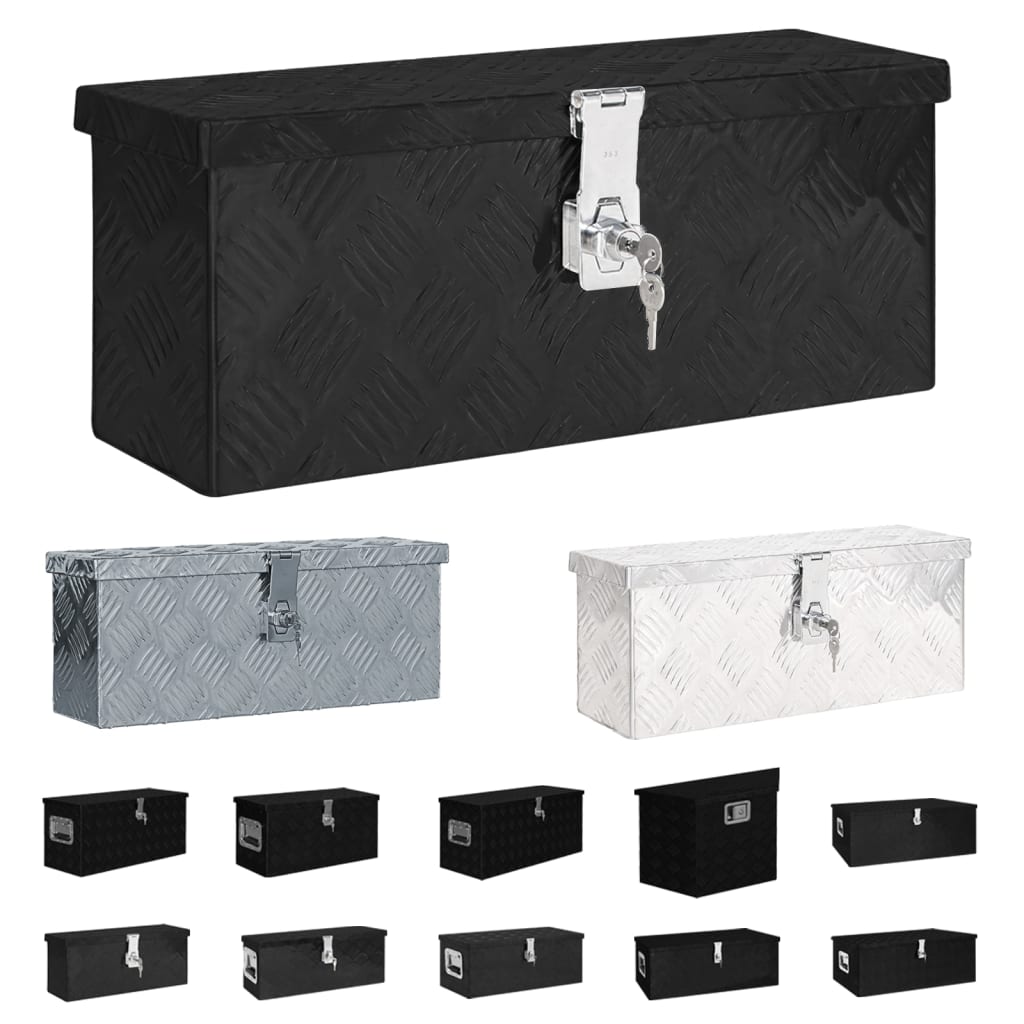 Aluminium Box Drawbar Belt Storage Chest Trunk Silver Multi Sizes vidaXL