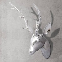 Wall Mounted Aluminium Deer's Head Decoration Silver 62 cm vidaXL