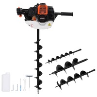 Auger Ground Drill Orange vidaXL