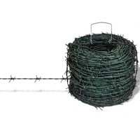 Barbed Wire Entanglement Wire Green Wire Roll 100 m vidaXL