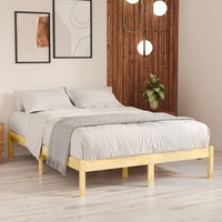 Bed Frame without Mattress Solid Wood 135x190 cm vidaXL