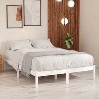 Bed Frame without Mattress White Solid Wood 150x200 cm vidaXL