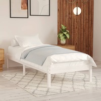 Bed Frame without Mattress White Solid Wood 90x190 cm vidaXL