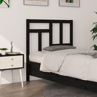 Bed Headboard Black 95.5 cm Solid Wood Pine vidaXL