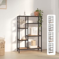 Book Shelf Bookcase Storage Display Shelf Steel and Engineered Wood vidaXL