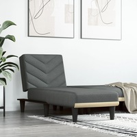 Chaise Longue Dark Grey Fabric vidaXL