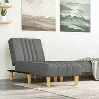 Chaise Longue Dark Grey Fabric vidaXL