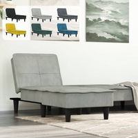 Chaise Longue Dark Grey Velvet Multi Colours vidaXL
