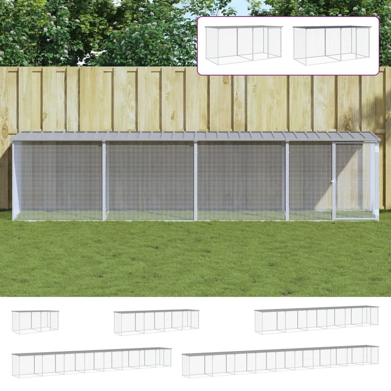 Buy Chicken Coop Garden Chicken Cage Hen House with Roof Galvanised