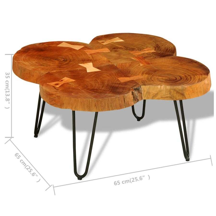 Buy Coffee Table 35 cm 4 Trunks Solid Sheesham Wood vidaXL - MyDeal