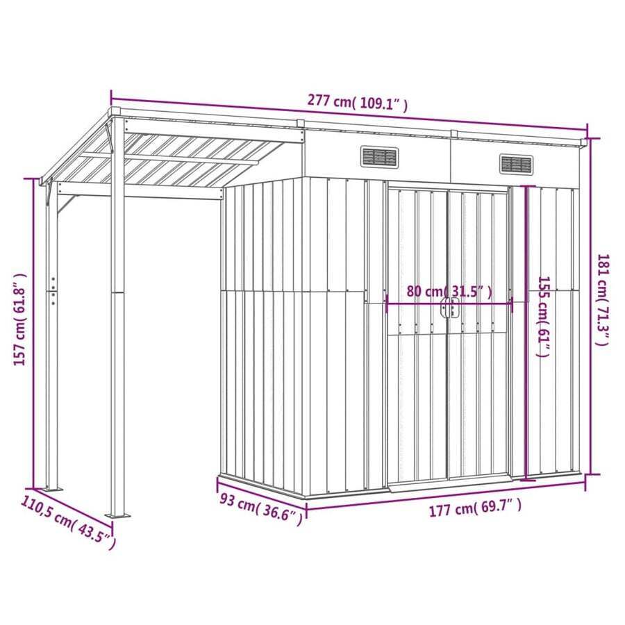 Buy Garden Shed Outdoor Shed House Storage Shed with Extended Roof