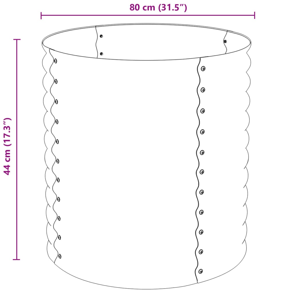 Garden Raised Bed 80x80x81 cm Galvanised Steel Silver vidaXL