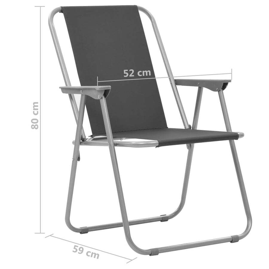 Buy Folding Camping Chairs 2 pcs 52x59x80 cm Grey MyDeal