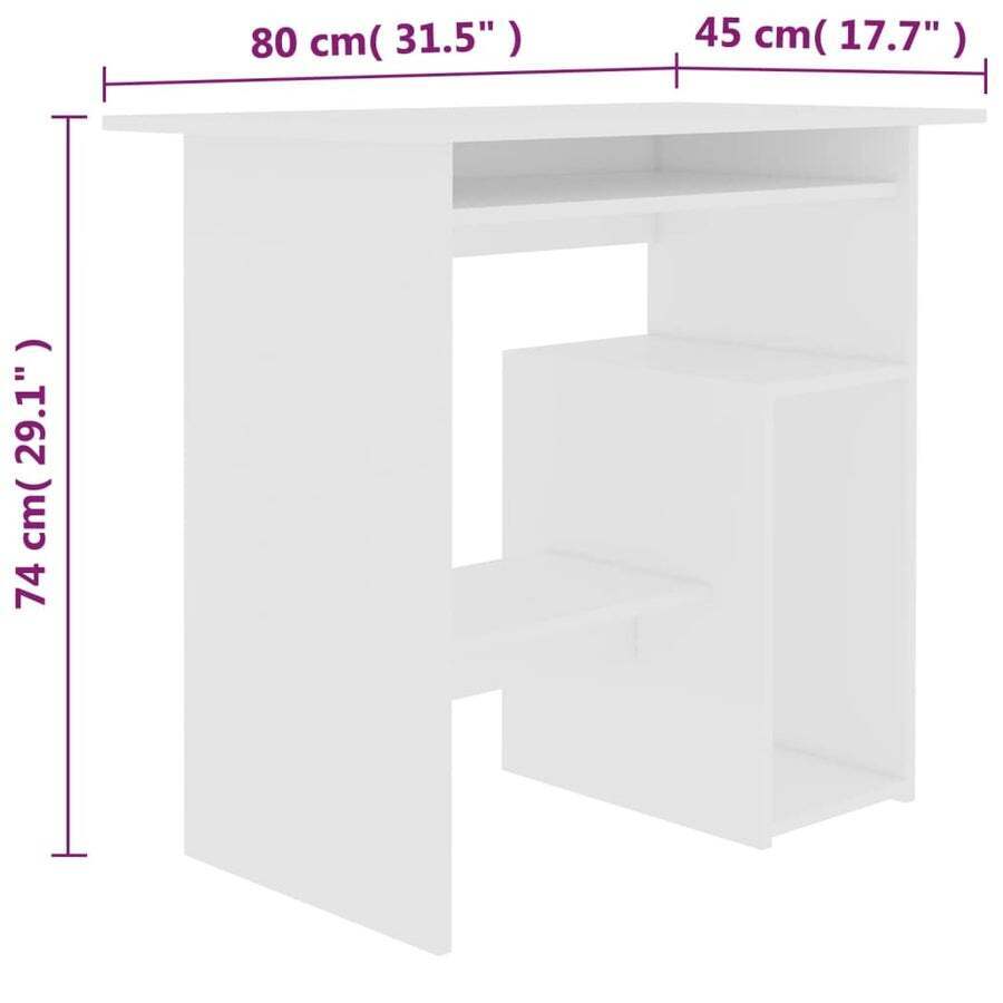 Buy Desk White 80x45x74 cm Engineered Wood vidaXL MyDeal