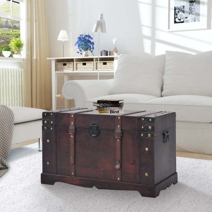 Buy Vintage Treasure Chest Wood 66x38x40 cm vidaXL MyDeal