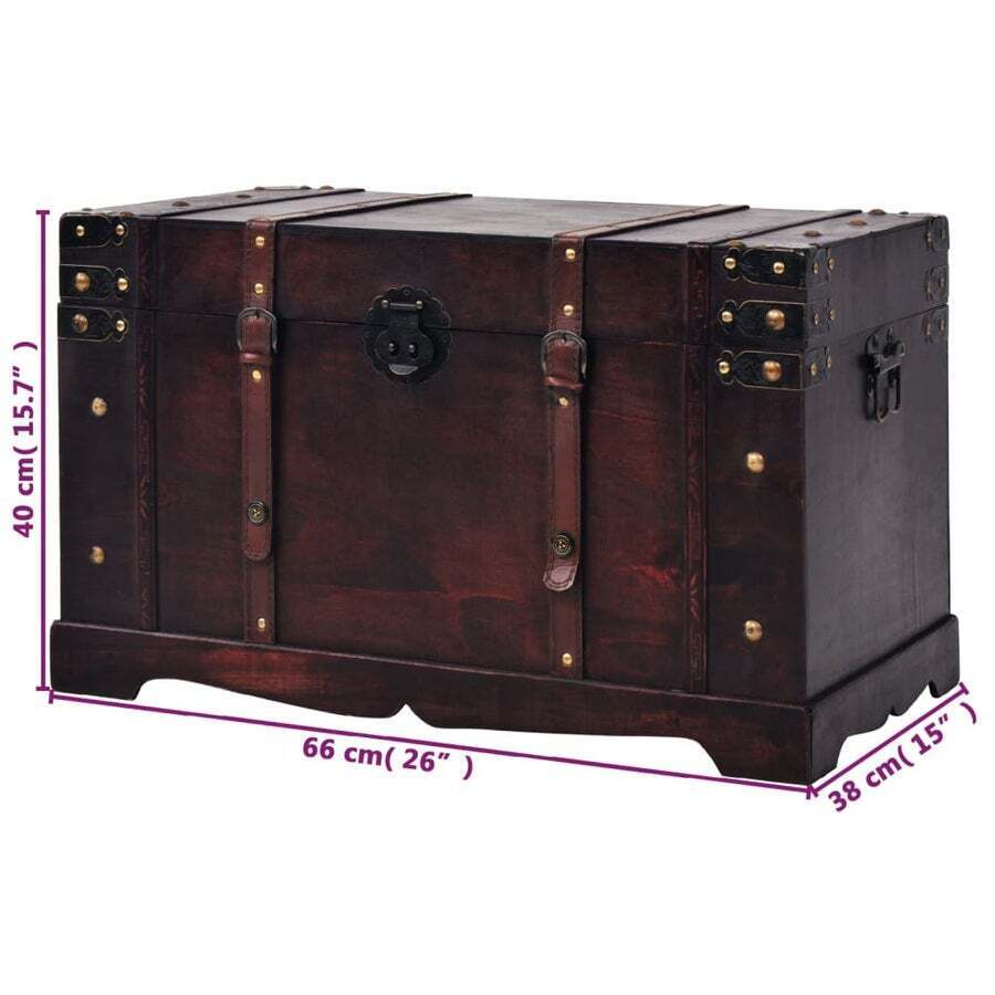 Buy Vintage Treasure Chest Wood 66x38x40 cm vidaXL MyDeal