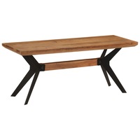 Dining Bench 110x40x46 cm Solid Wood Acacia and Steel vidaXL
