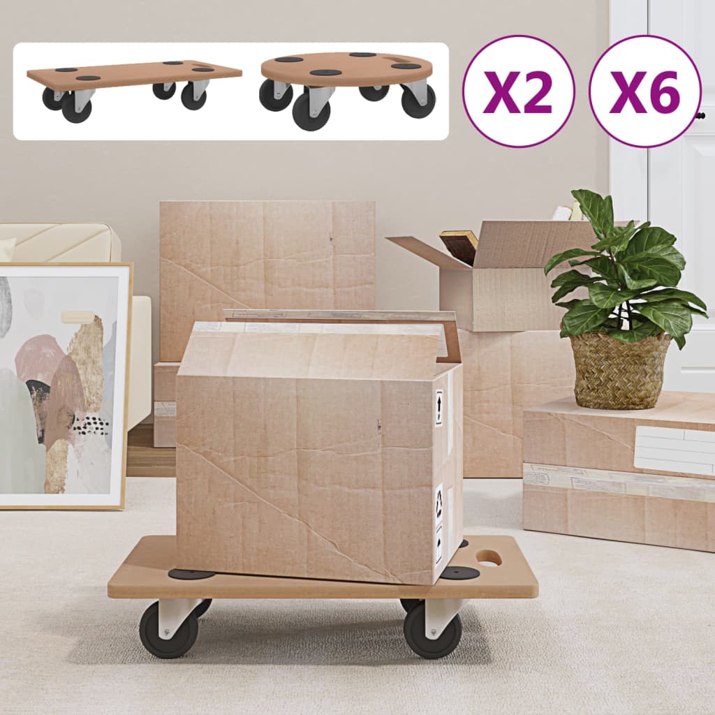 Dolly Trolleys Wheeled Furniture Mover Rectangular Engineered Wood vidaXL Australia