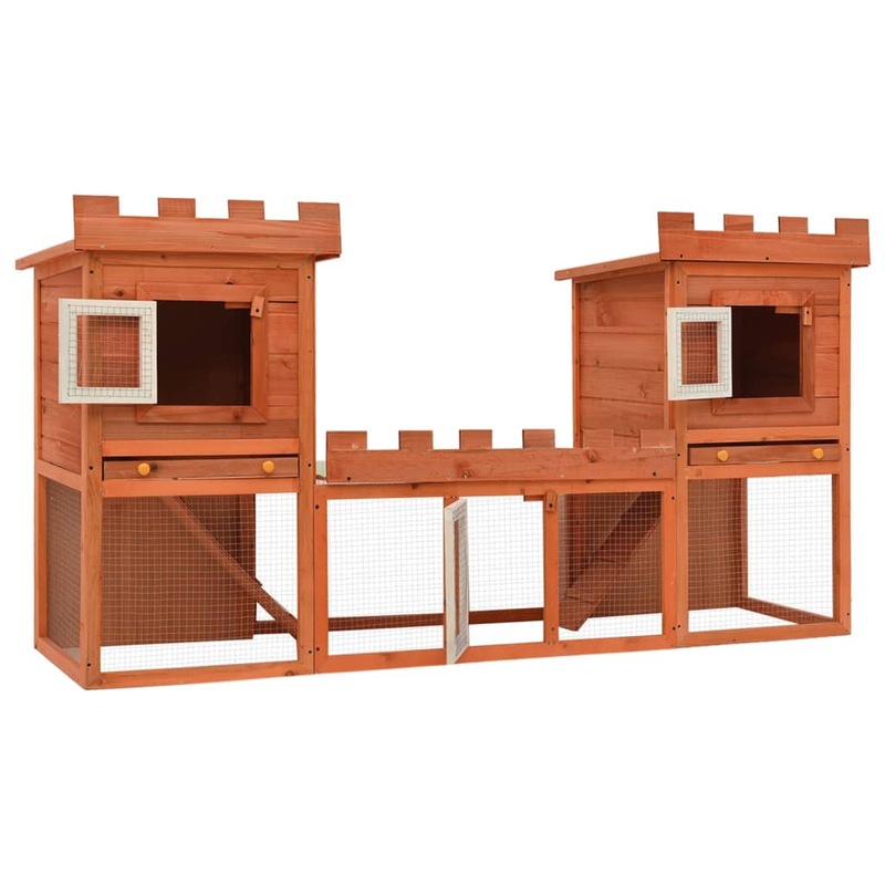 Buy Outdoor Large Rabbit Hutch House Pet Cage Double House vidaXL MyDeal