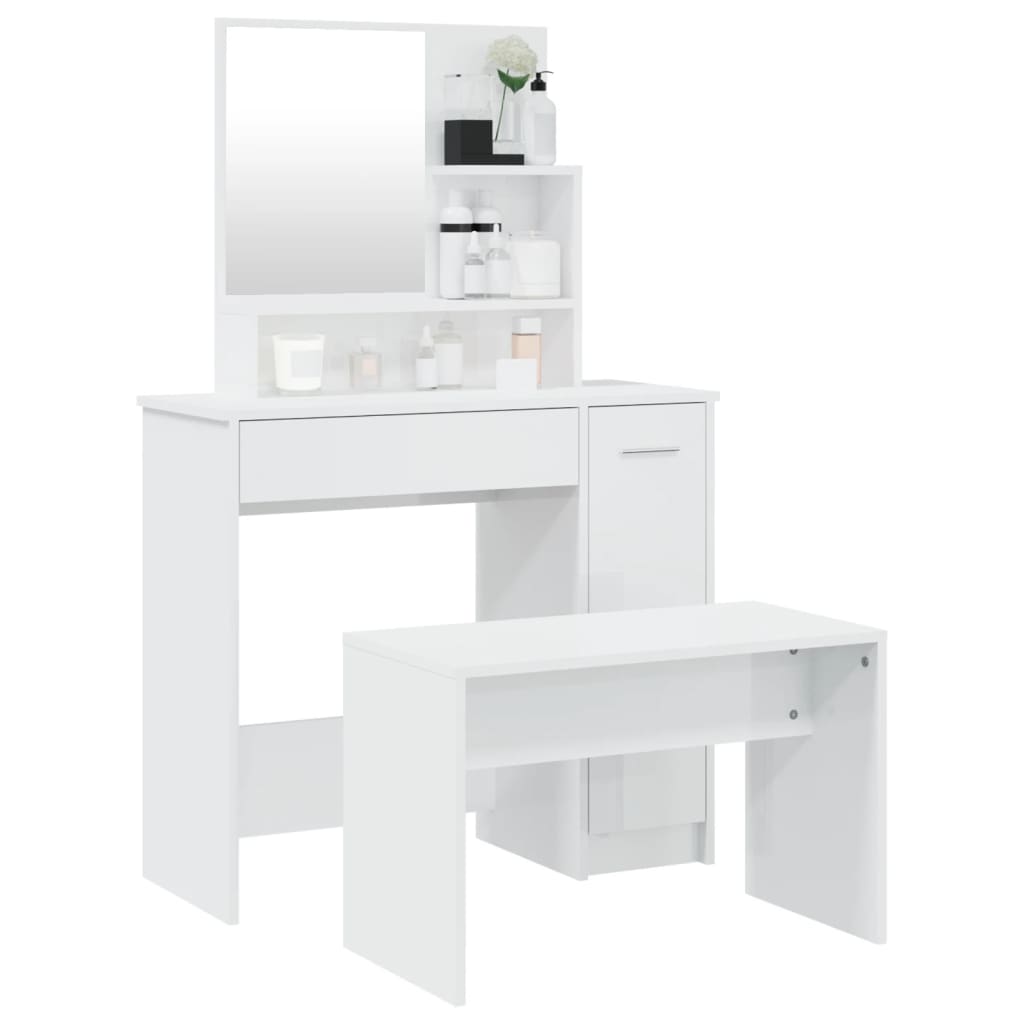 Dressing Table Set Cosmetic Desk with Mirror and Stool Multi Colours vidaXL