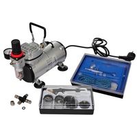 Airbrush Compressor Set with 2 Pistols vidaXL