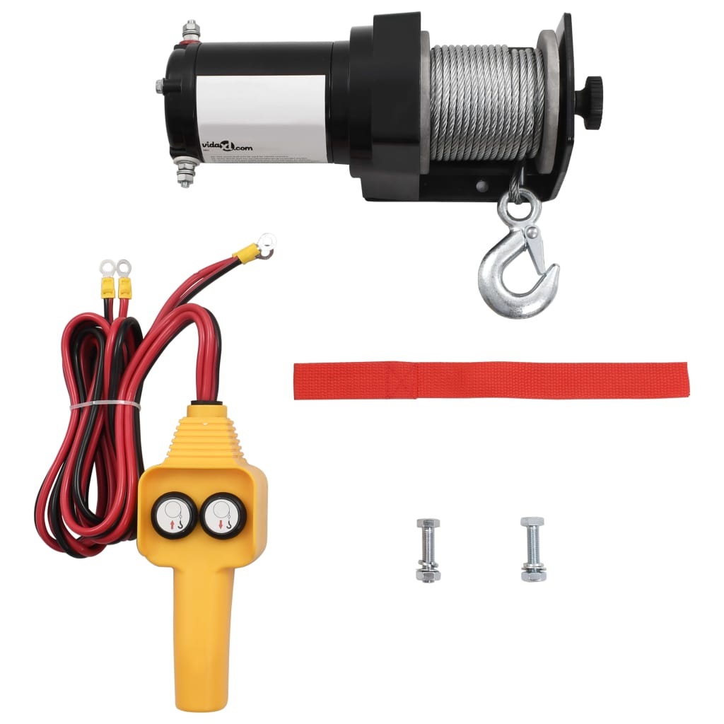 12 V Electric Winch 907 KG Wire Remote Control vidaXL Australia