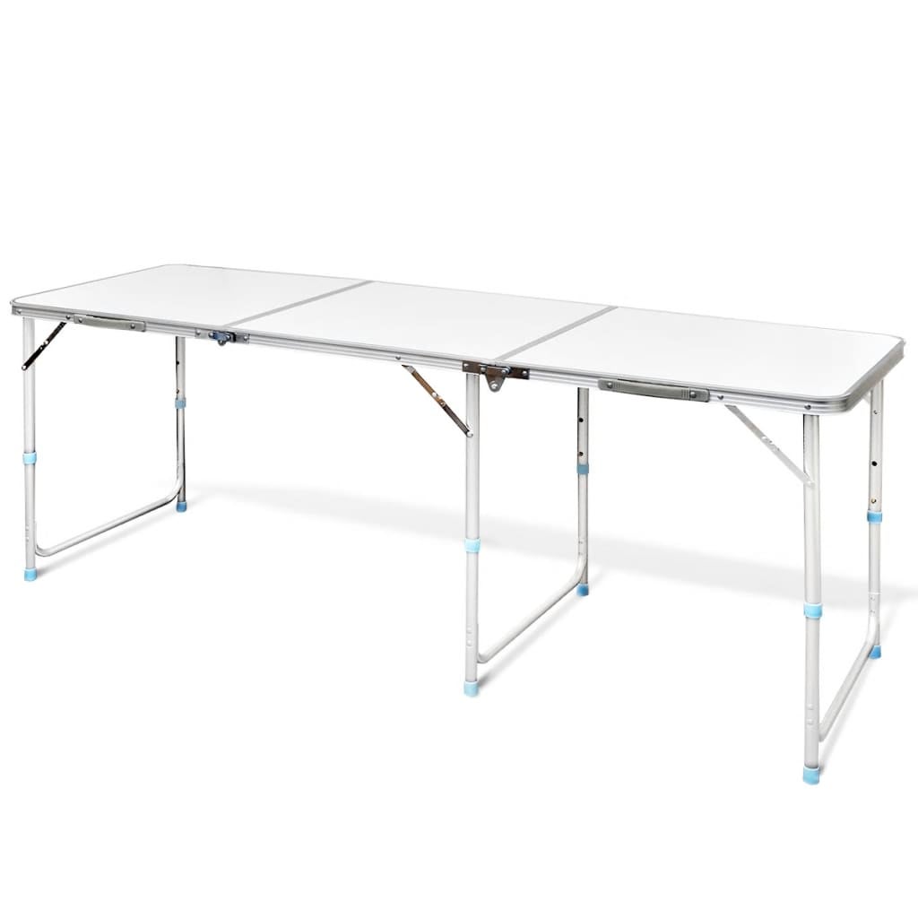 Foldable Camping Table Height Adjustable Aluminium 180 x 60 cm vidaXL