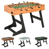 Folding Football Table Soccer Game Foosball Table Black/Light Brown vidaXL