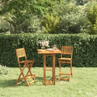 Folding Outdoor Bar Stools 2 pcs Solid Wood Acacia vidaXL