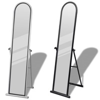 Free Standing Floor Mirror Full Length Rectangular Dressing Grey/Black vidaXL